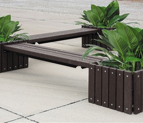 Recycled Plastic Benches Planters